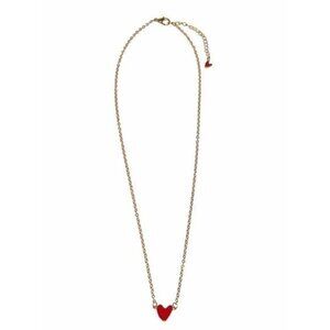 Happy Heart Doodle Charm‎ Women’s 925 Necklace Red